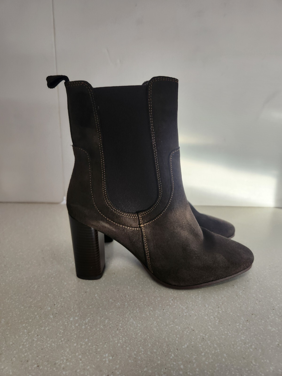 GEM’S CHELSEA HIGH HEEL WOMEN BOOTS SIZE 9 BROWN LEATHER