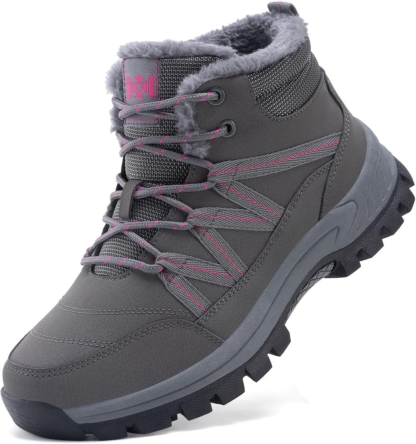 Moodeng Women Winter Boots Warm Comfortable Outdoor Ankle Lace Up…