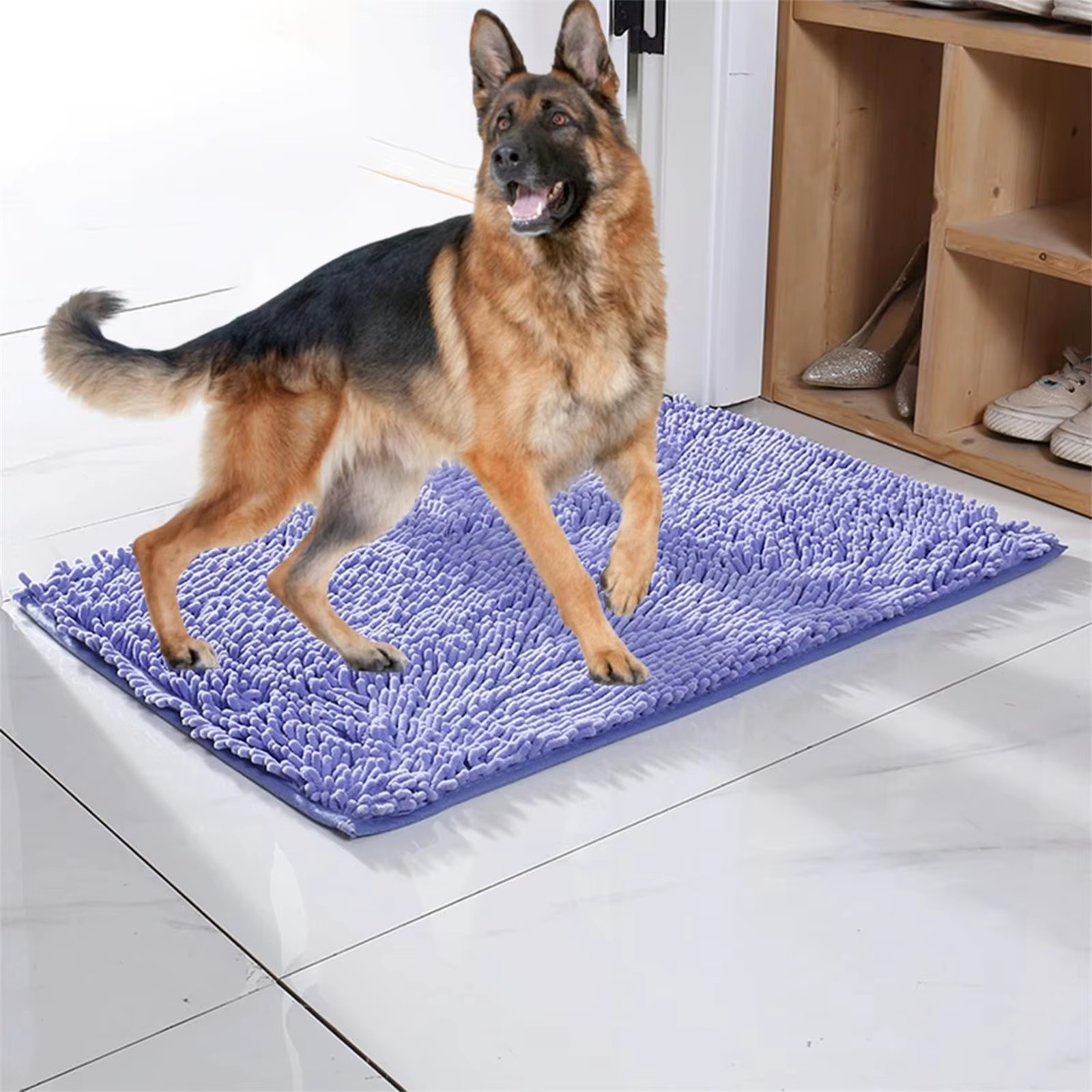 Dog Door Mat for Muddy Paw Absorbs Moisture and Dirt Absorbent Non-Slip Washable