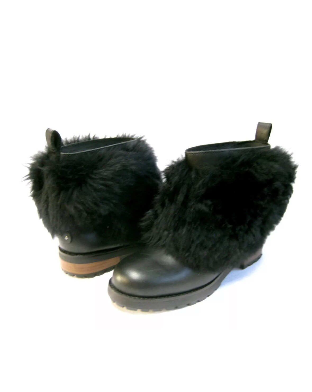 UGG OTELIA WOMEN ANKEL BOOTS LEATHER BLACK US 6 / UK 4 /EU 37 /JP 23