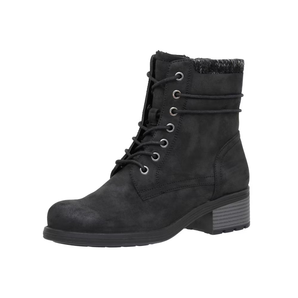 CUSHIONAIRE Rena Combat Womens Boots, Lace-Up Side Zip Ankle Boots for Women
