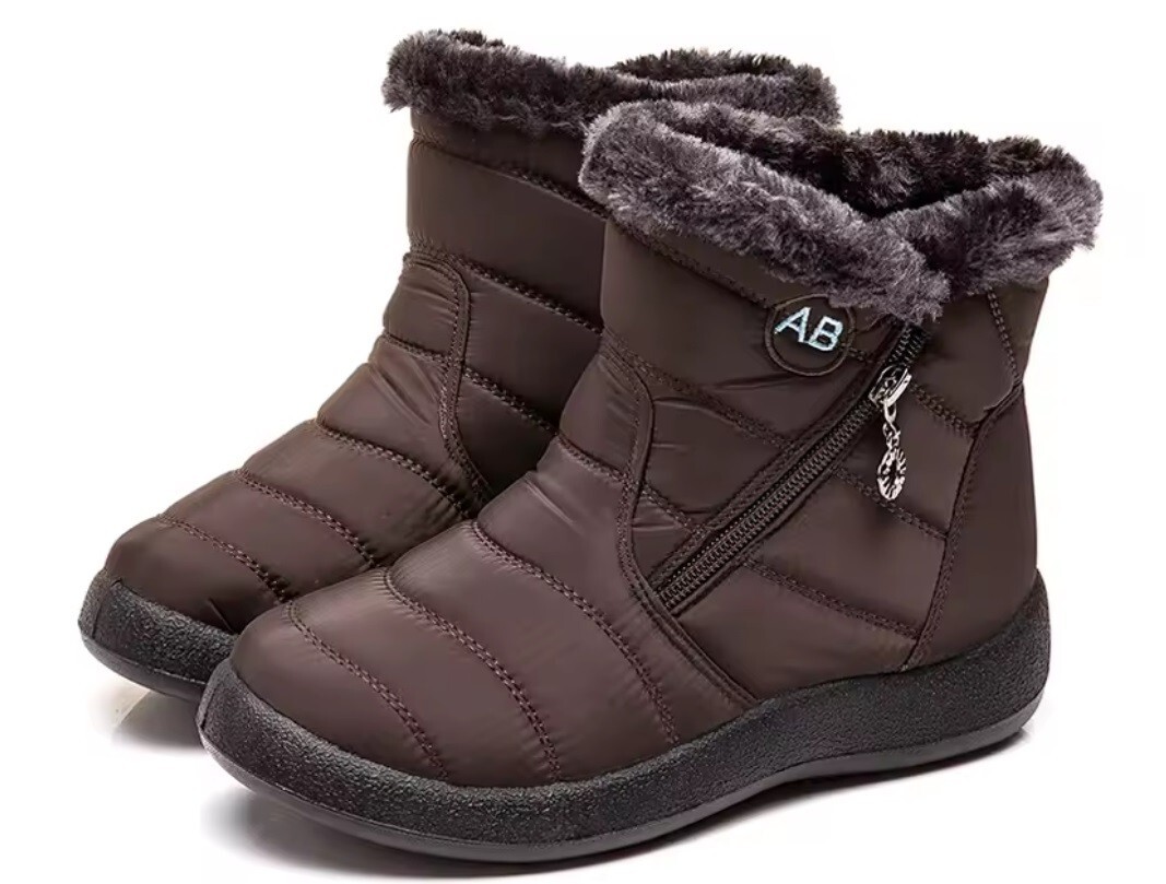 Women’s Waterproof Winter Boots with Soft Fur and Zipper