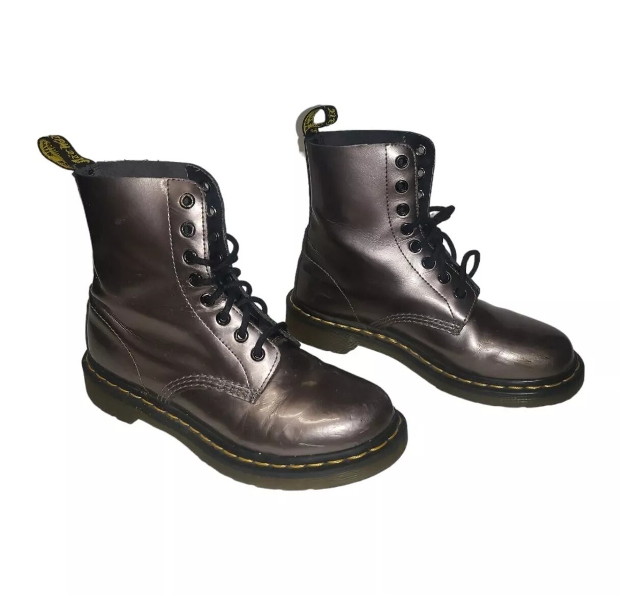 DR MARTENS Pascal METALLIC PEWTER w Air Wair Soles Women Boots size 6
