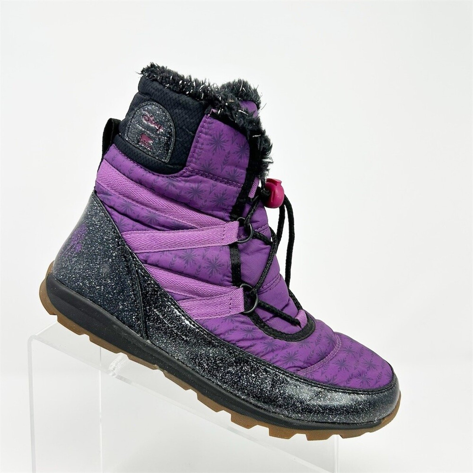 Sorel Disney Frozen 2 Whitney Short Girls Snow Boots Purple Glitter Elsa Size 6