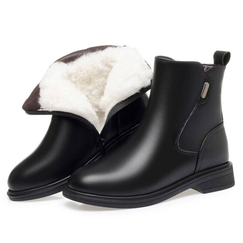Women Boots Women Winter Boots Wool Warm  Women Motorcycle Boots