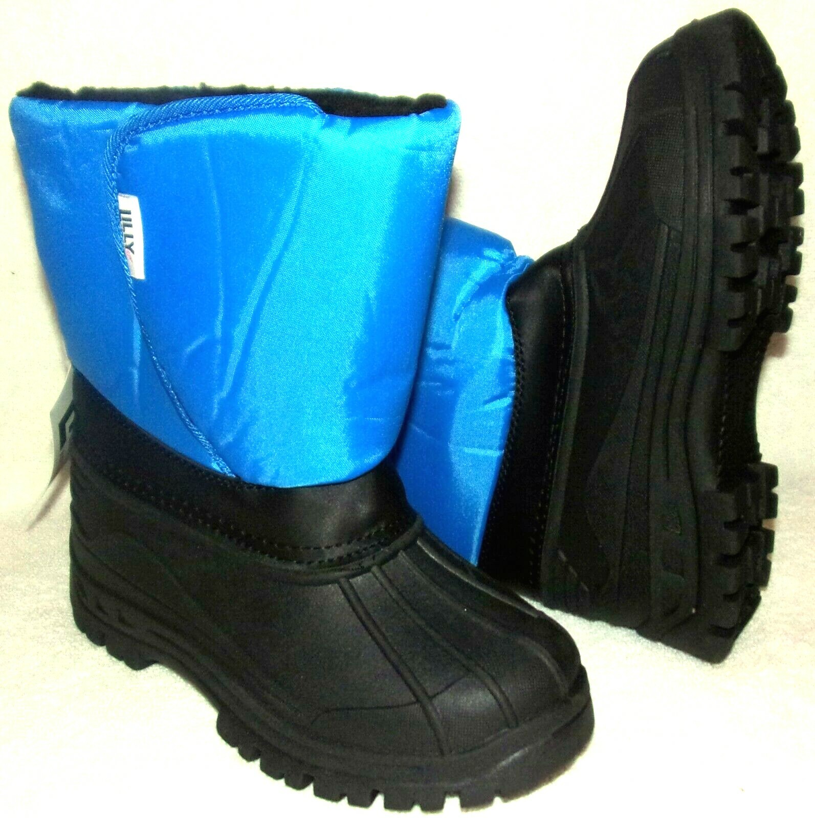 New LILLY OF NEW YORK BLACK/BLUE COLD WEATHER GIRLS BOOTS YOUTH 13