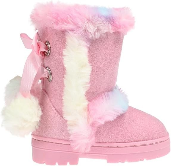 Bebe Toddler Girls Boots Size 5 Faux Fur Microsuede Sparkly Rhinestone