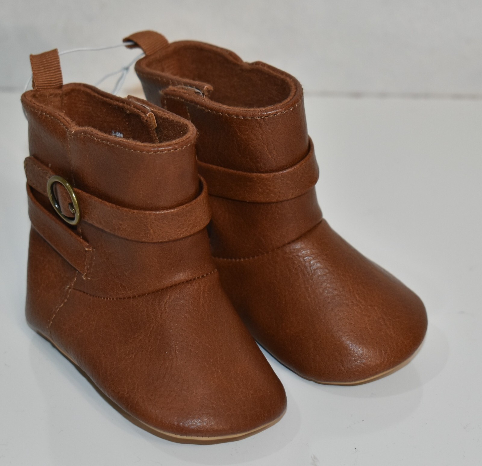 Old Navy Faux-Leather Buckled Boots Size 3-6 Months Brown Girl’s