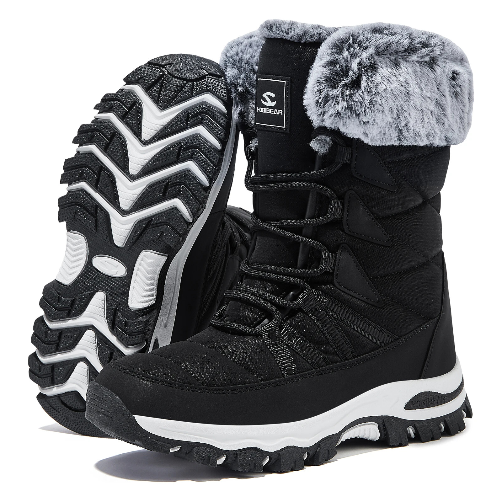 Snow Boots for Women Winter Waterproof Outdoor Shoes Non-Slip Warm Faux Fur