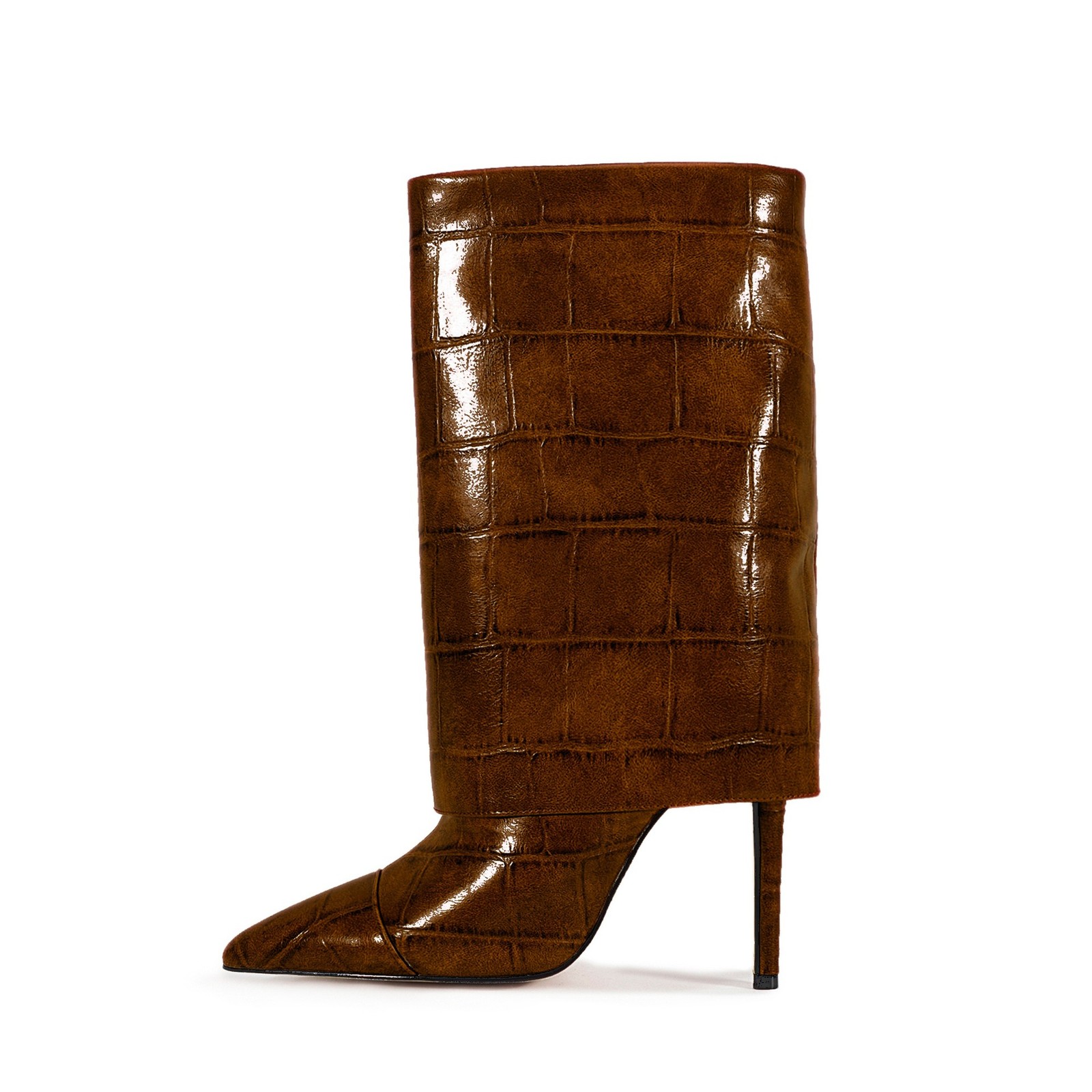 Winter New Women Boots Pointed Toe Super High Heels Sexy Leather Knee High Boots