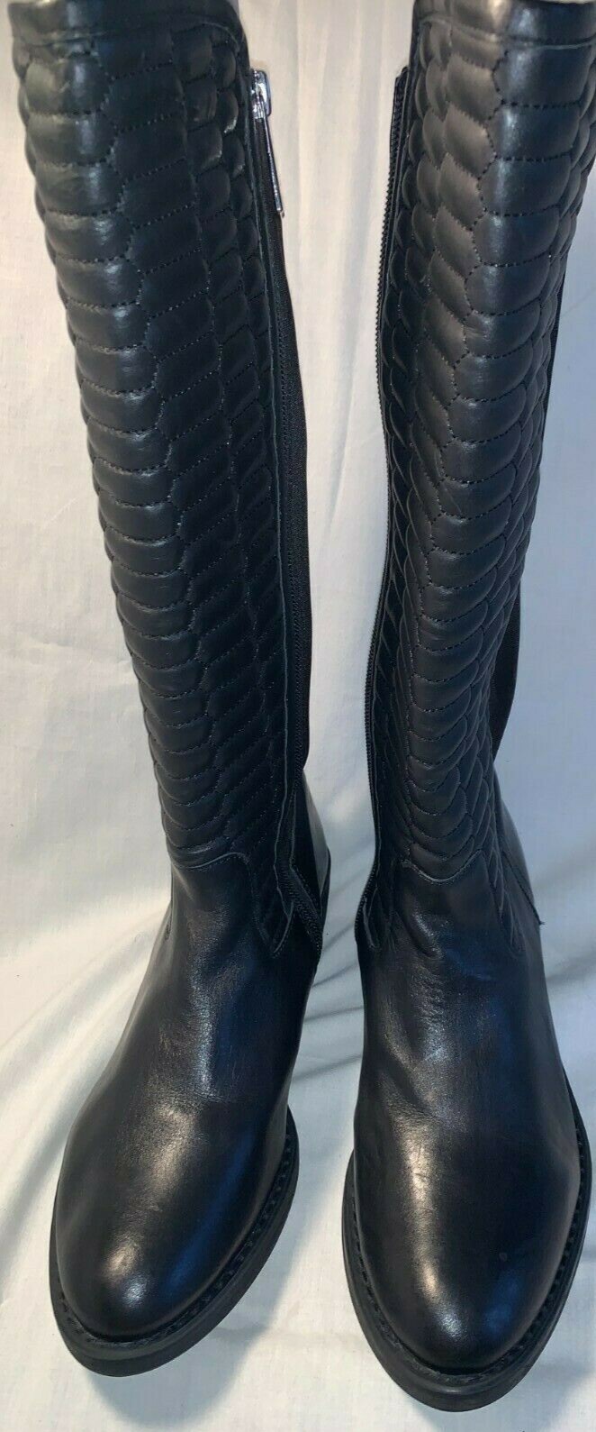  AMMEE KESTENBERG BLACK  LEATHER WOMEN BOOTS SIZE 5 VERY BEAUTIFUL WITH DETAIL