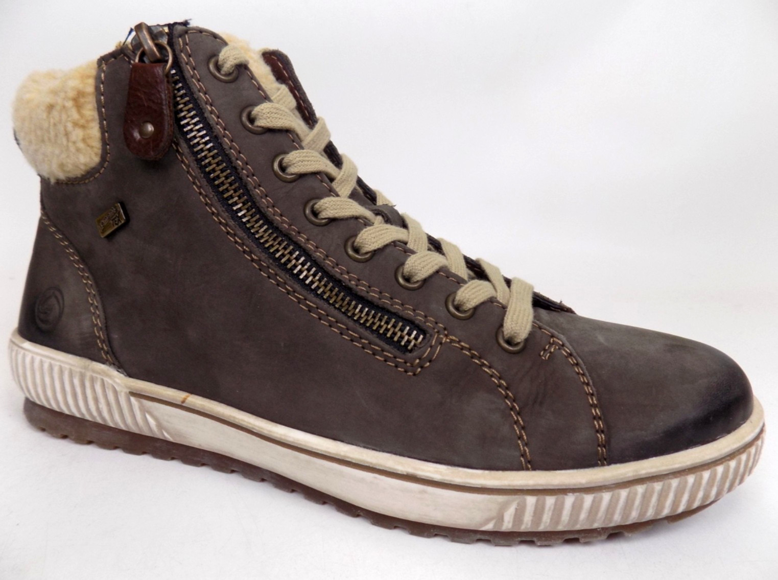 Remonte Rieker Tex Leather Lace Up Side Zip Ankle  Women Boots Size 10-10.5 M