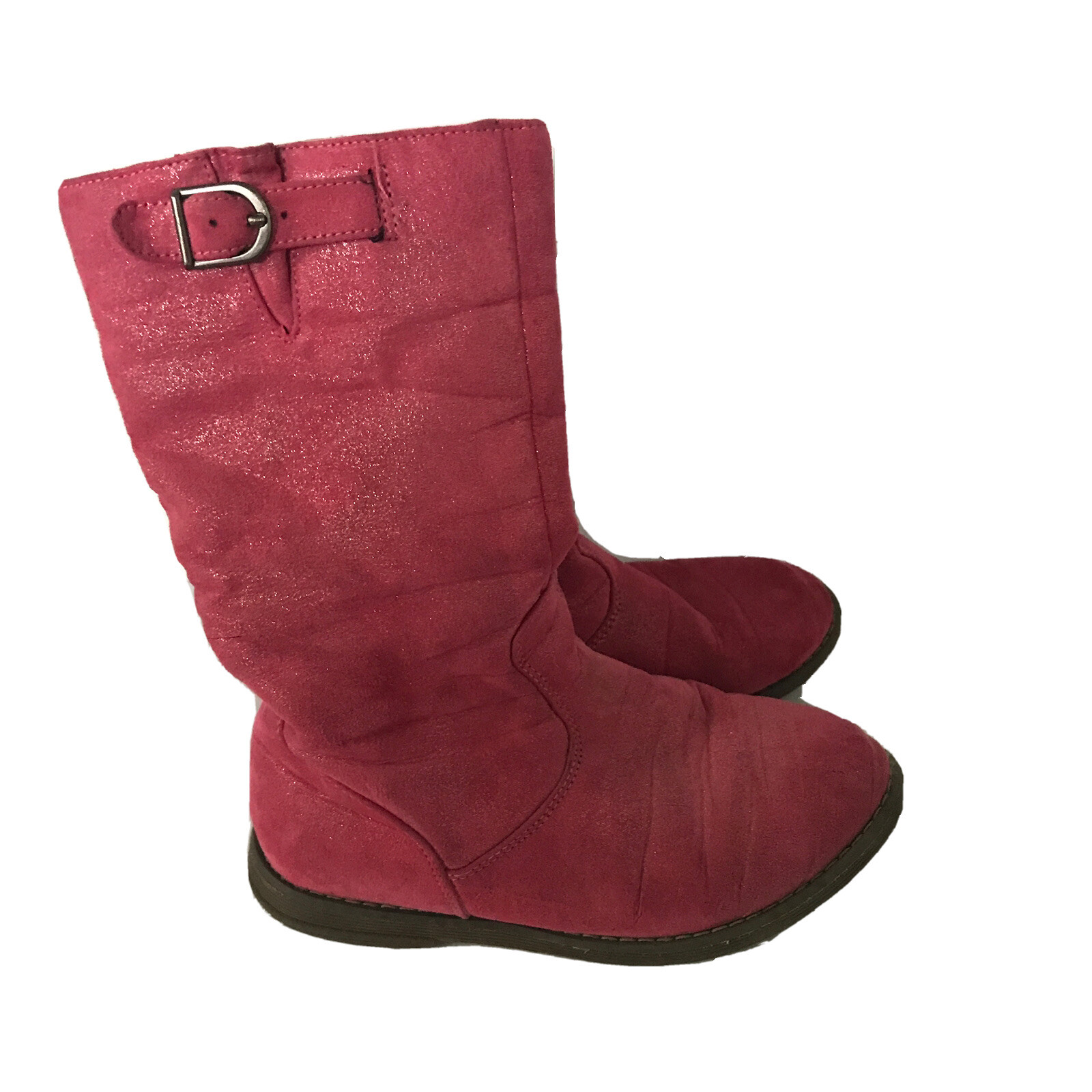 HANNA ANDERSSON Girls Boots CARINE 2 Pink Shimmer Side Zip Youth Sz 2