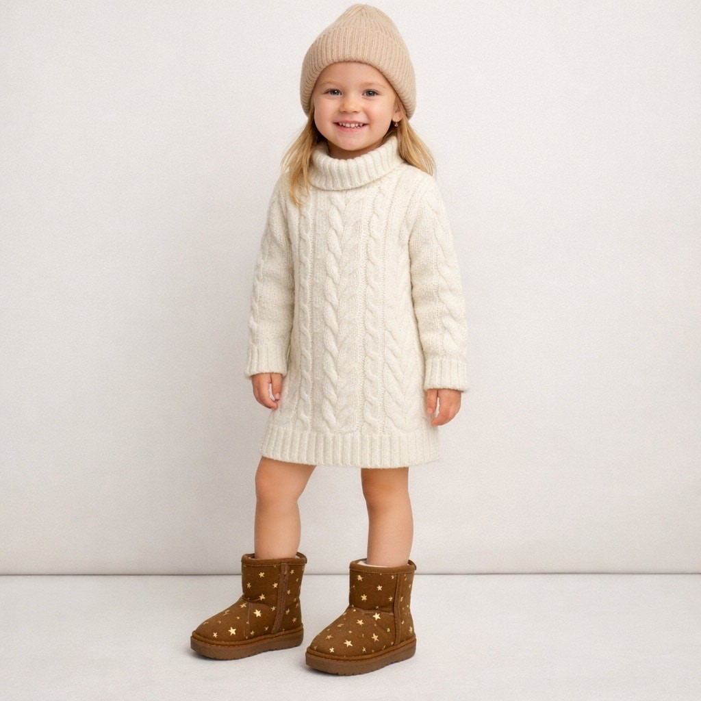 Baby Gap Toddler Boots Brown Gold Star Boots Zip Up Boots Size 6