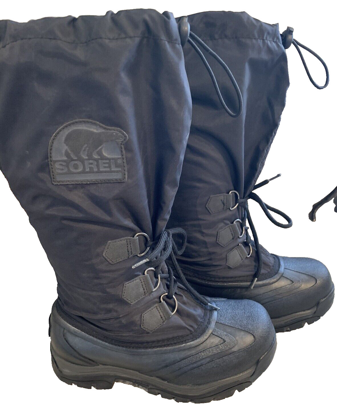 SOREL SNOWLION Tall WOMEN WINTER BOOTS COLOR BLACK SIZE 7 MADE IN CANADA