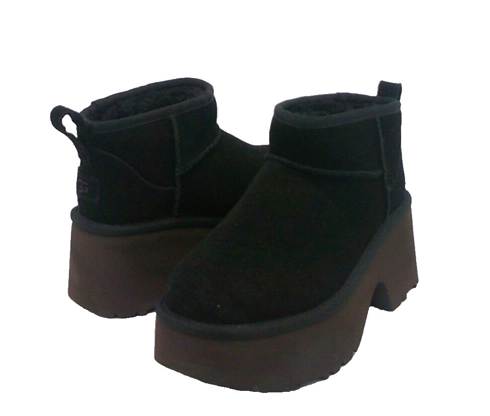 UGG CLASSIC ULTRA MINI NEW HEIGHTS WOMEN BOOTS BLACK US 7 /UK 5 /EU 38 /JP 24