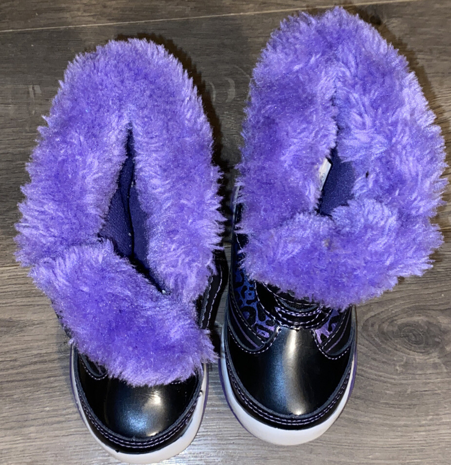 Boots Rugged Outback winter Boots Girl’s Thermolite Toddler Sz 7 Black/Purple EC