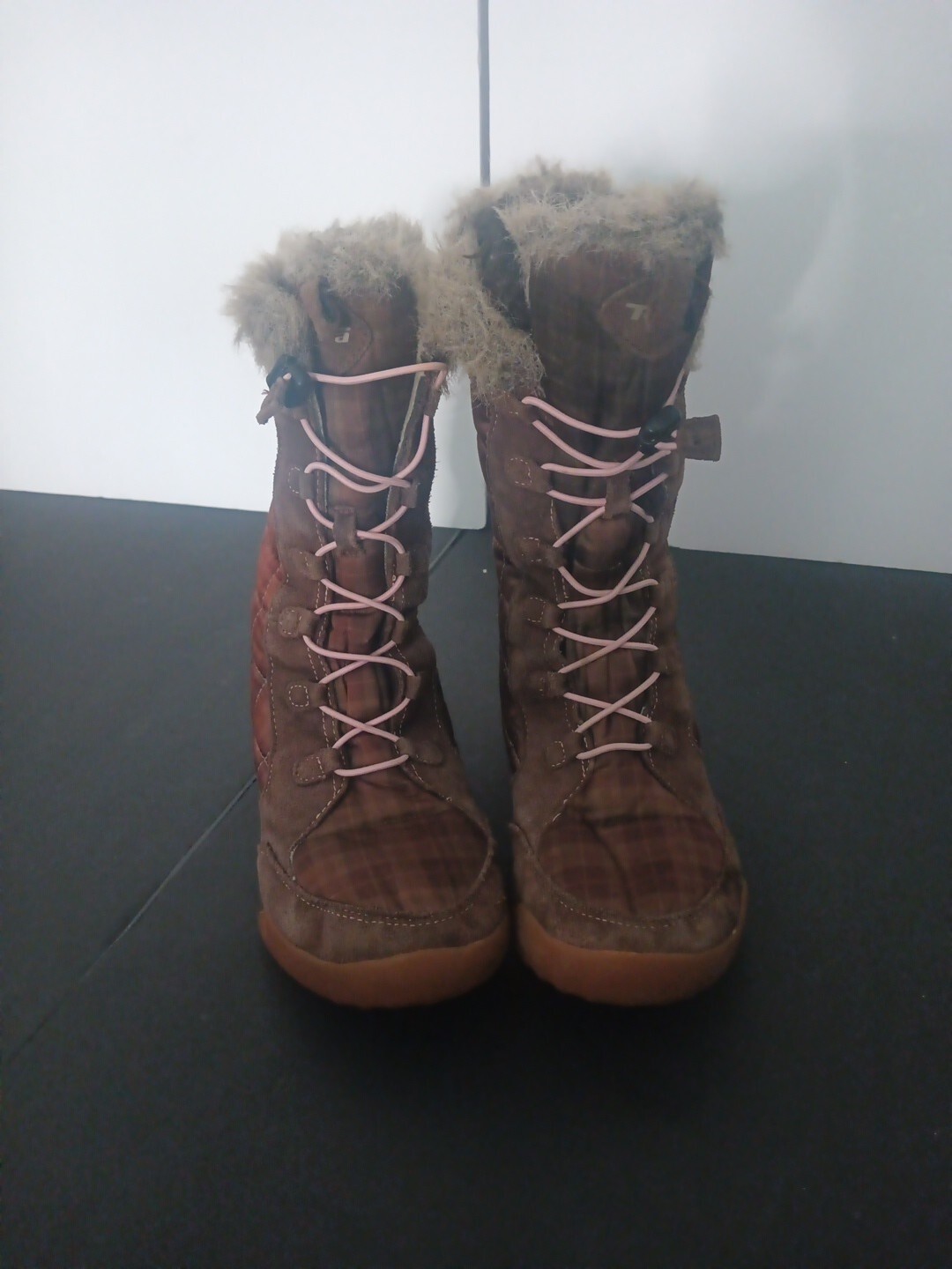 Teva Girls Boots Brown Bungee Cord Waterproof Round Toe Mid Calf Size3
