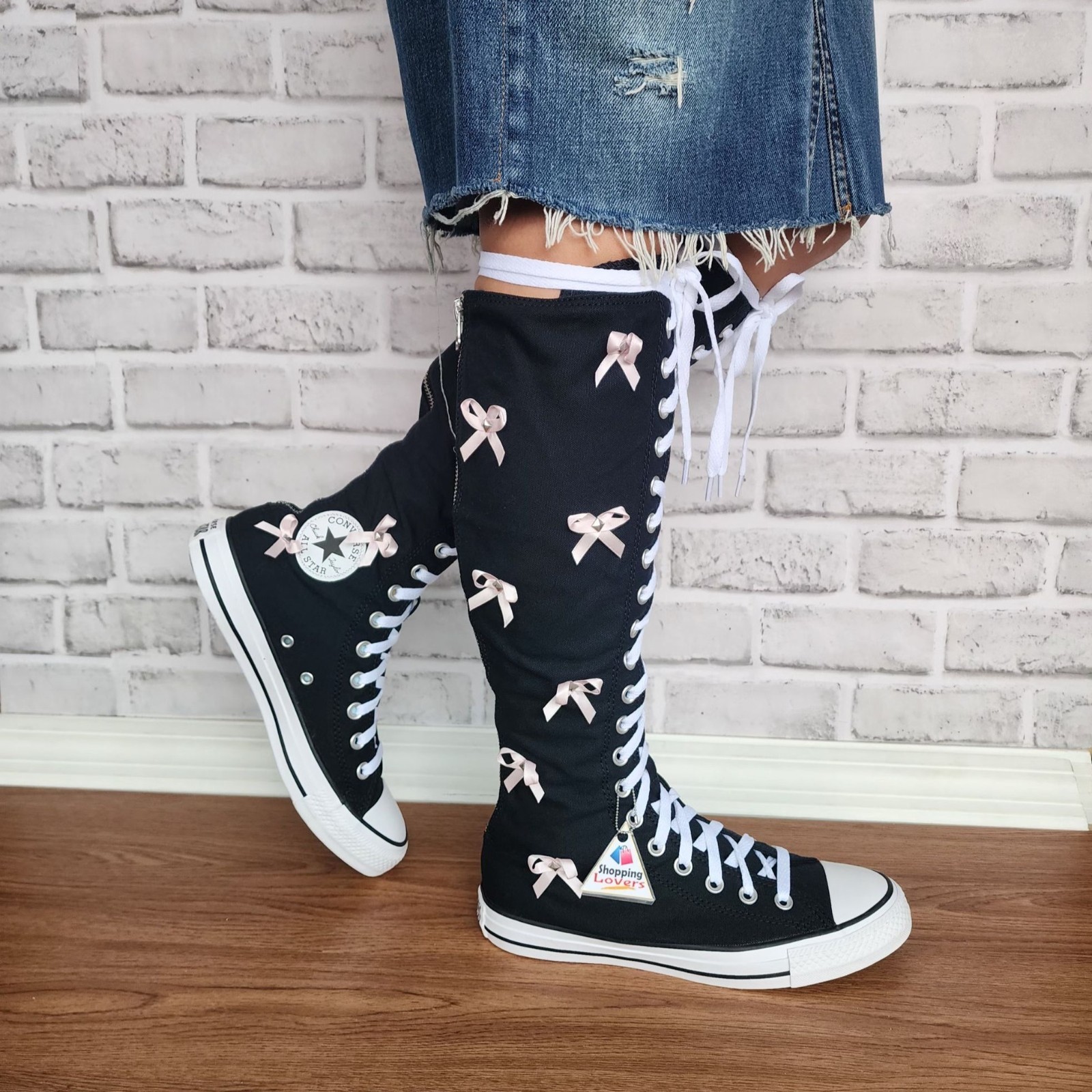 ⭐Converse Chuck Taylor XXHi Bows & Studs Sz 13 Women Boots Sneaker Black A17684C