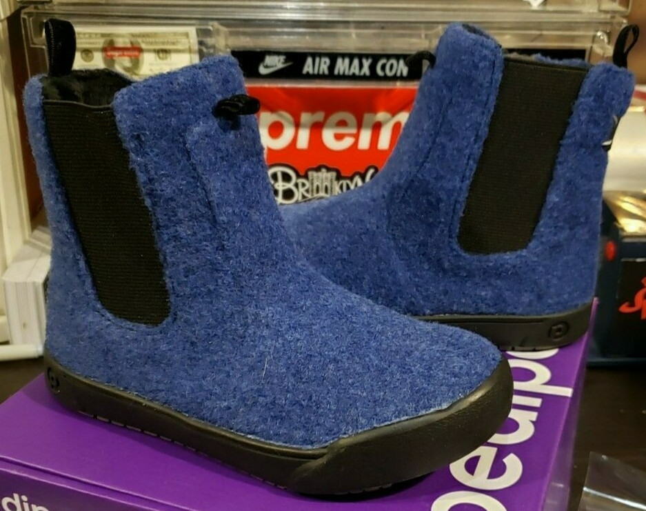 Pediped Eclipse Navy Felt Flex Girls Winter Boots Toddler 8.5T / 25 EUR