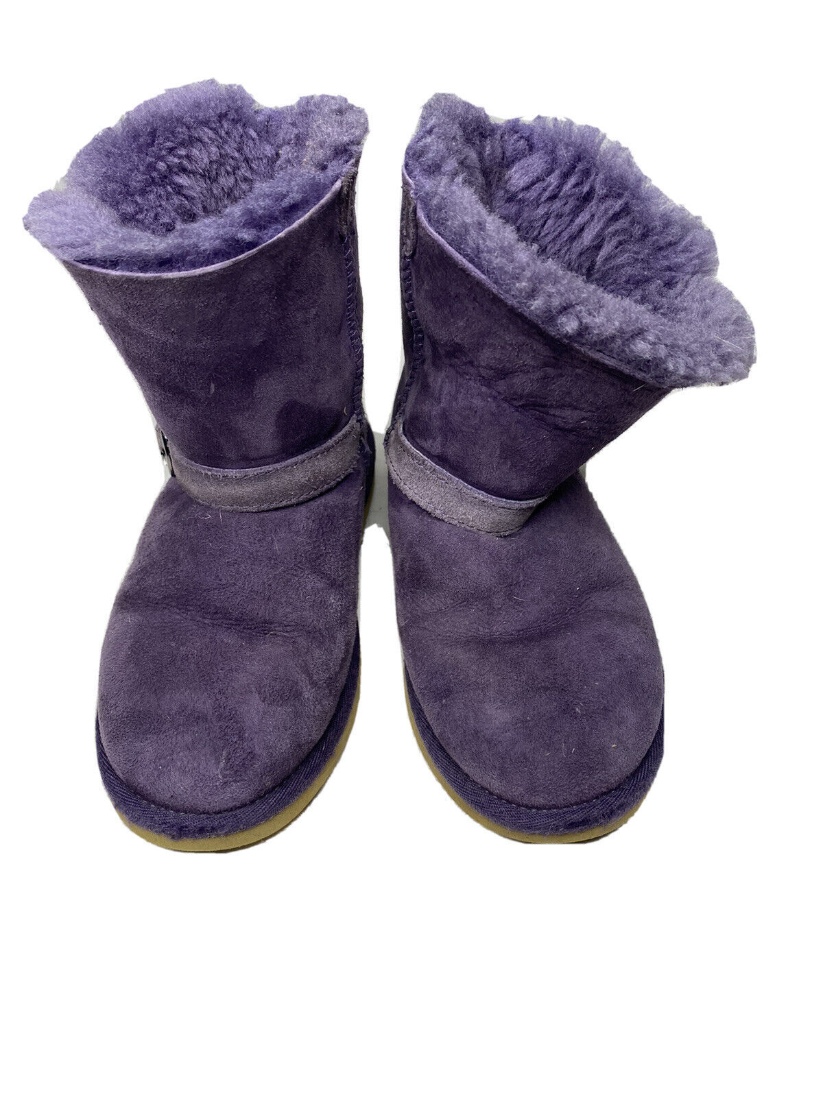 Girls Winter Boots Size K1 Purple Faux Wool Lined Cozy Snow Shoes