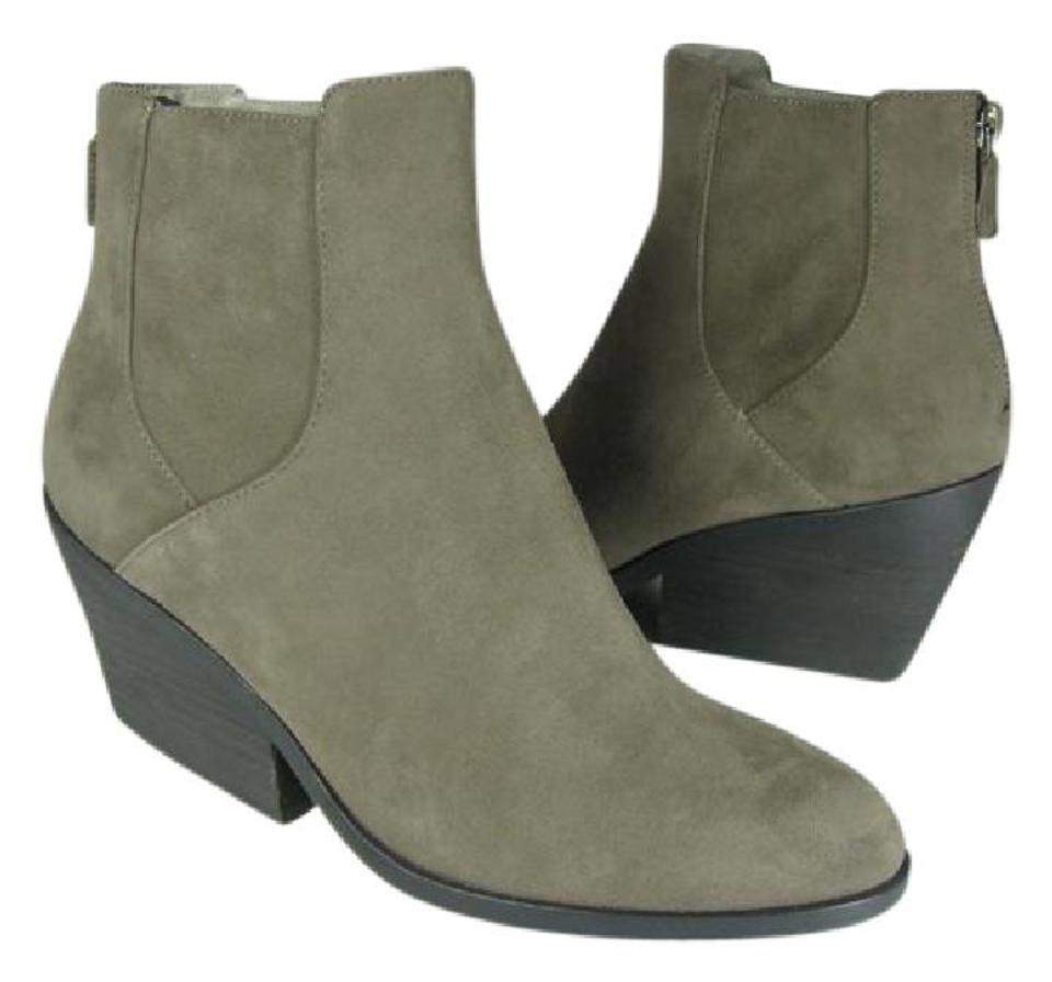 Eileen Fisher women boots ankle gray Shadow Suede leather booties Peer sz 7 new