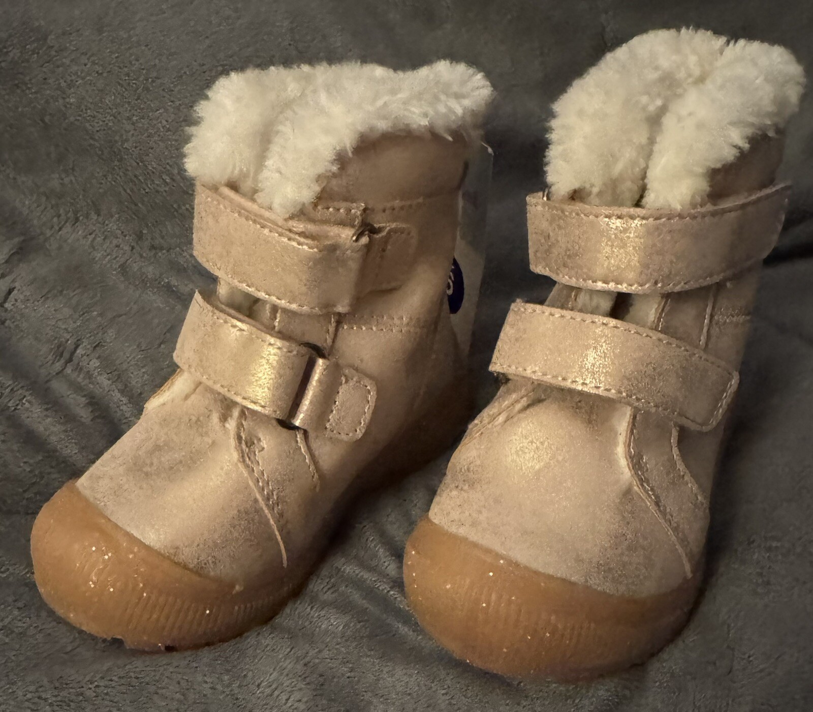 Cat & Jack Toddler Girls Winter Boots Size 6 Eli Faux Fur Pink Rose Gold Pink