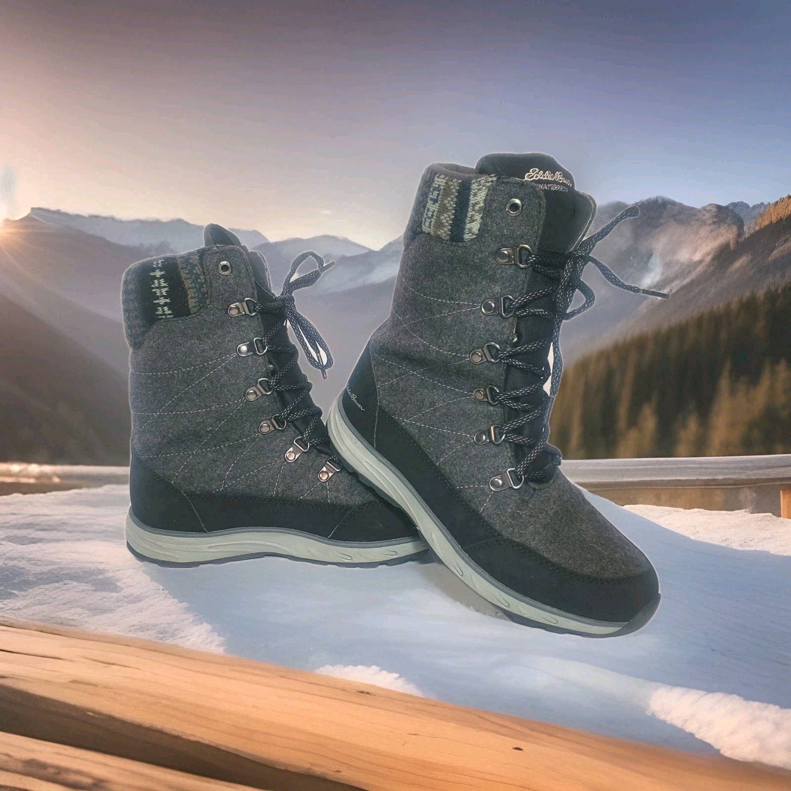Eddie Bauer Women’s Waterproof Boots Size 8.5 Ankle Outdoor Hiking Shoes