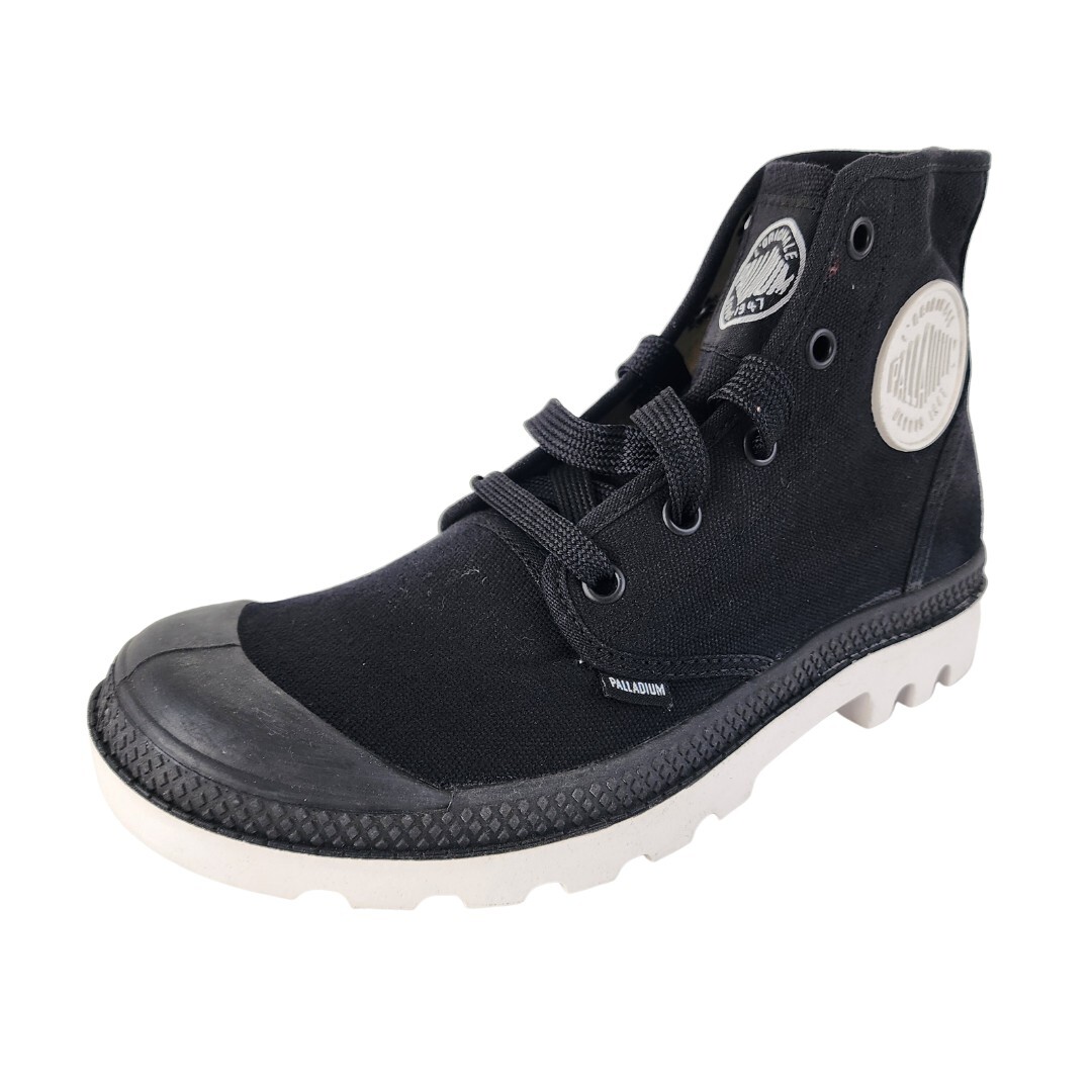 🚨 Palladium Blanc Hi 72886002 Black Outdoor Hiking Canva Size 5 Men = 6.5 Women