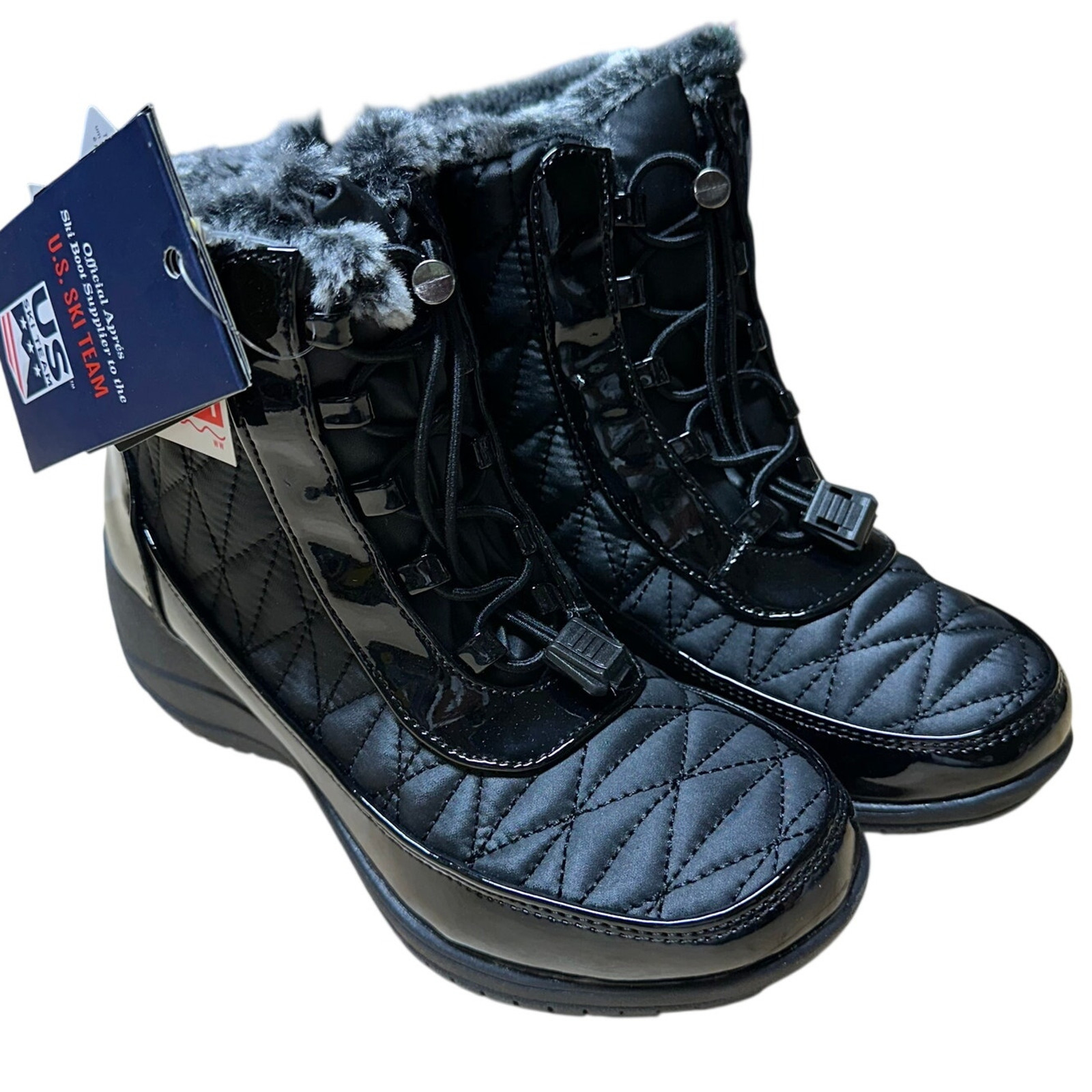 Khombu Women’s Molly Slip On Snow Boots Black Size 5W Brand New In Box