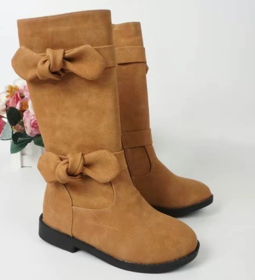 Bows & Leather Girl Boots size 30 Kids
