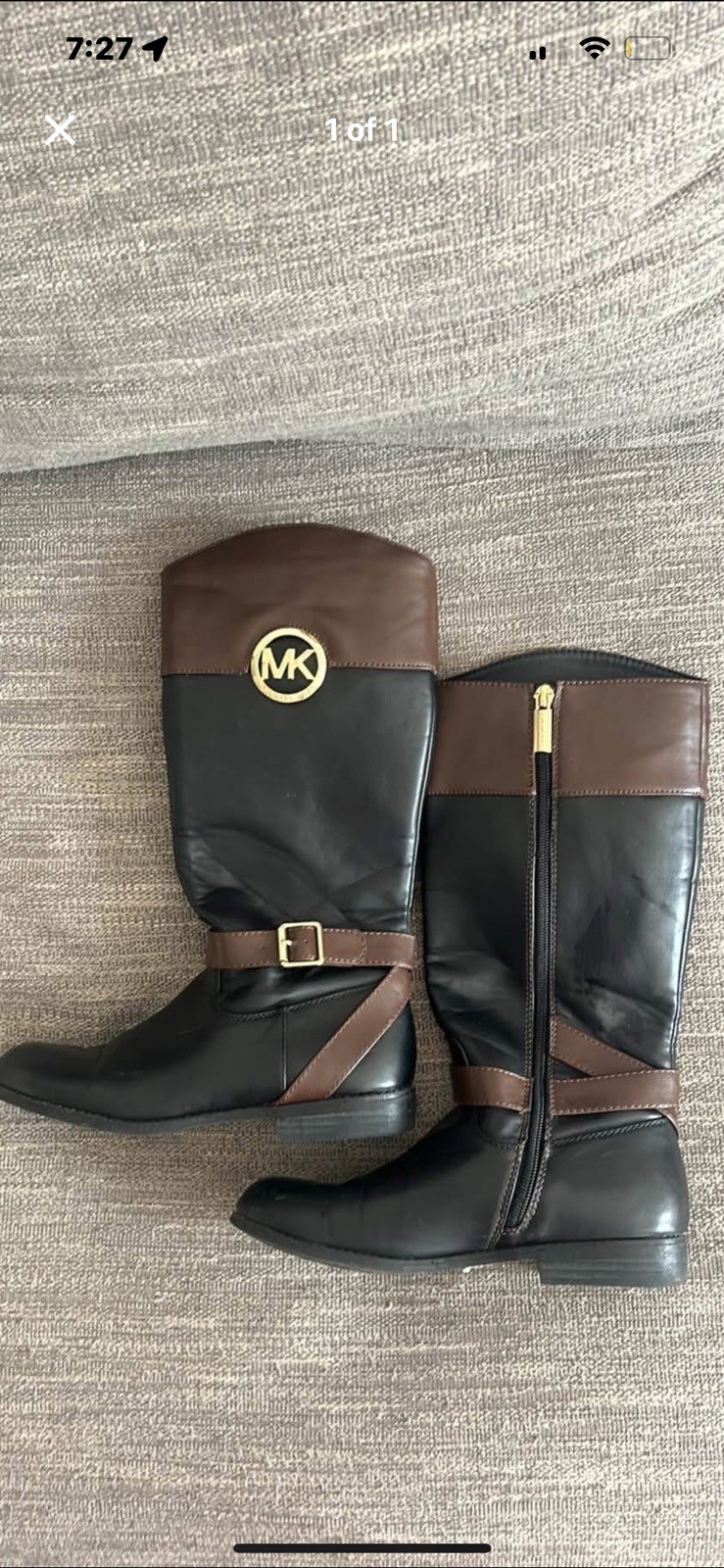 Michael Kors Lettie 2 Tan Girls Boots Size 4Y US 4