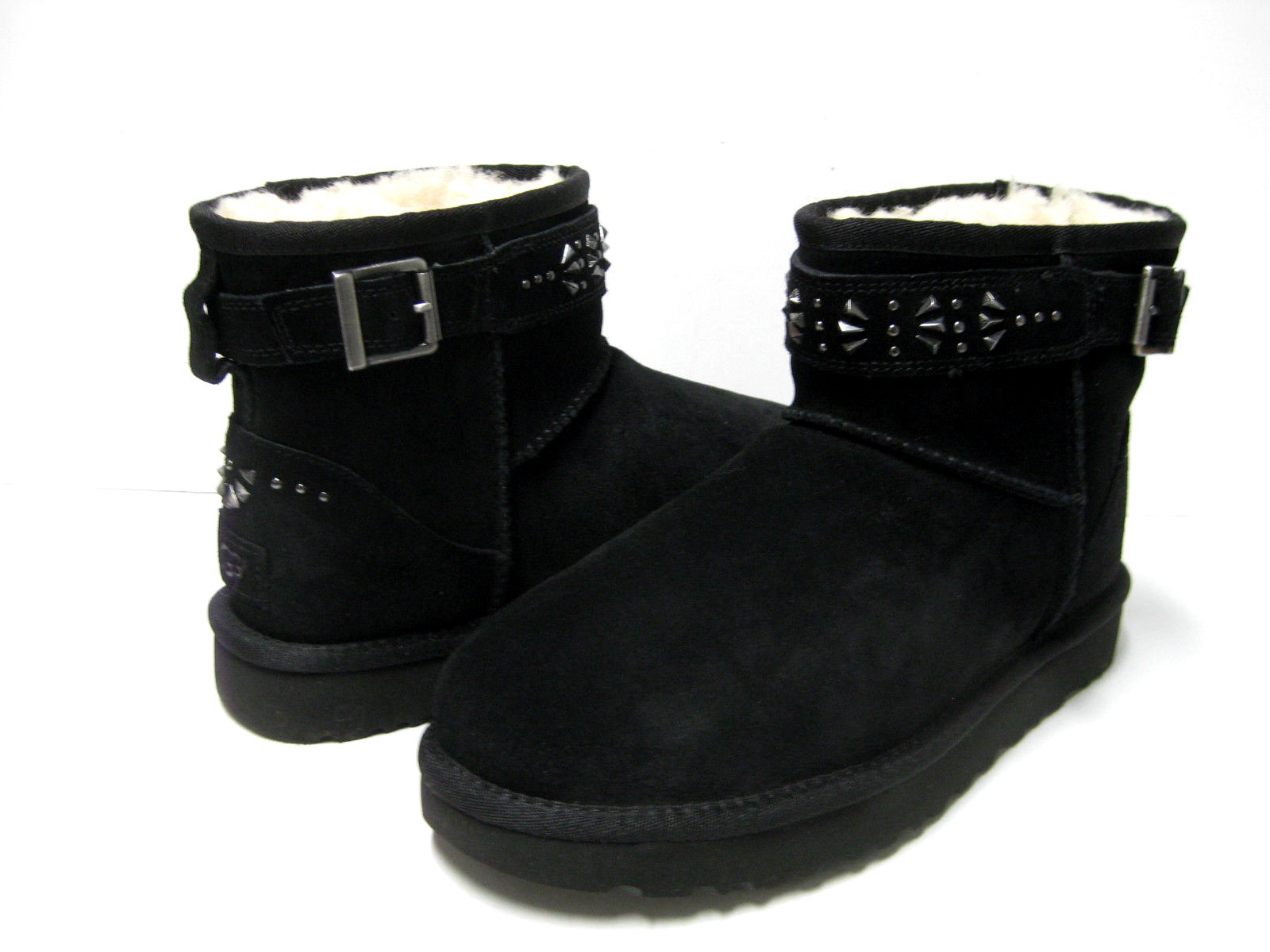 UGG JADINE MOTO STYLE WOMEN ANKEL BOOTS SUEDE BLACK US 7 /UK 5.5 /EU 38 /JP 24