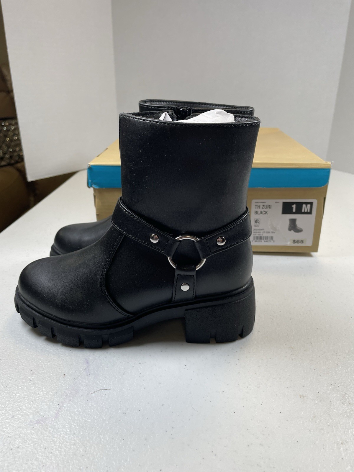 Thereabouts Girls Boots Memory Foam Black Color Size 1 NWT in BOX
