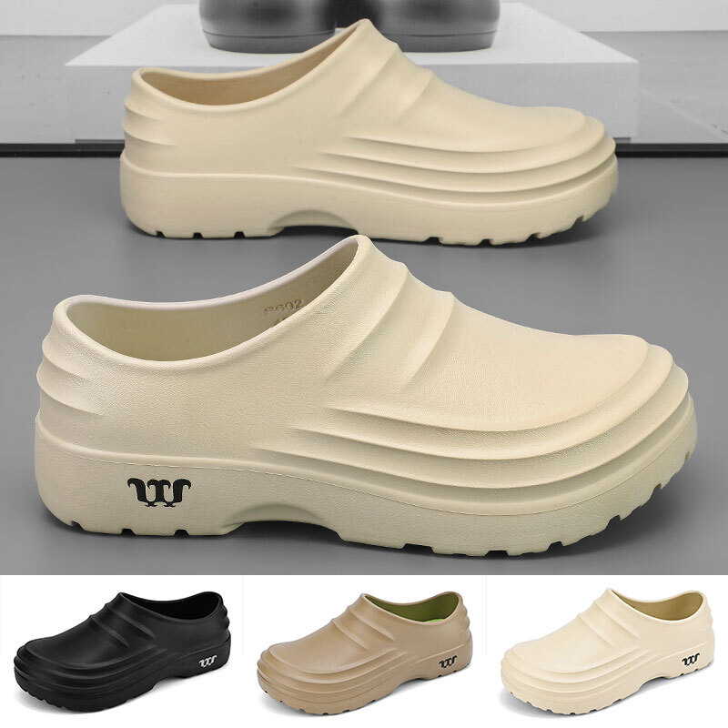 Men Women Rain Boots Men Safety Shoes PU Oil-proof Waterproof Chef Shoes US 13.5