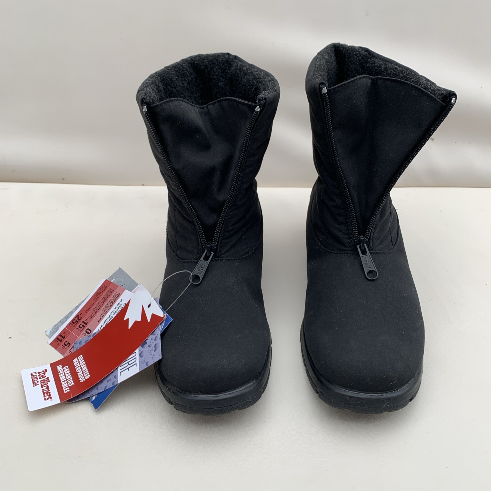New Toe Warmers Women Winter Boots Whaterproof  Black Size 11 made in Canada