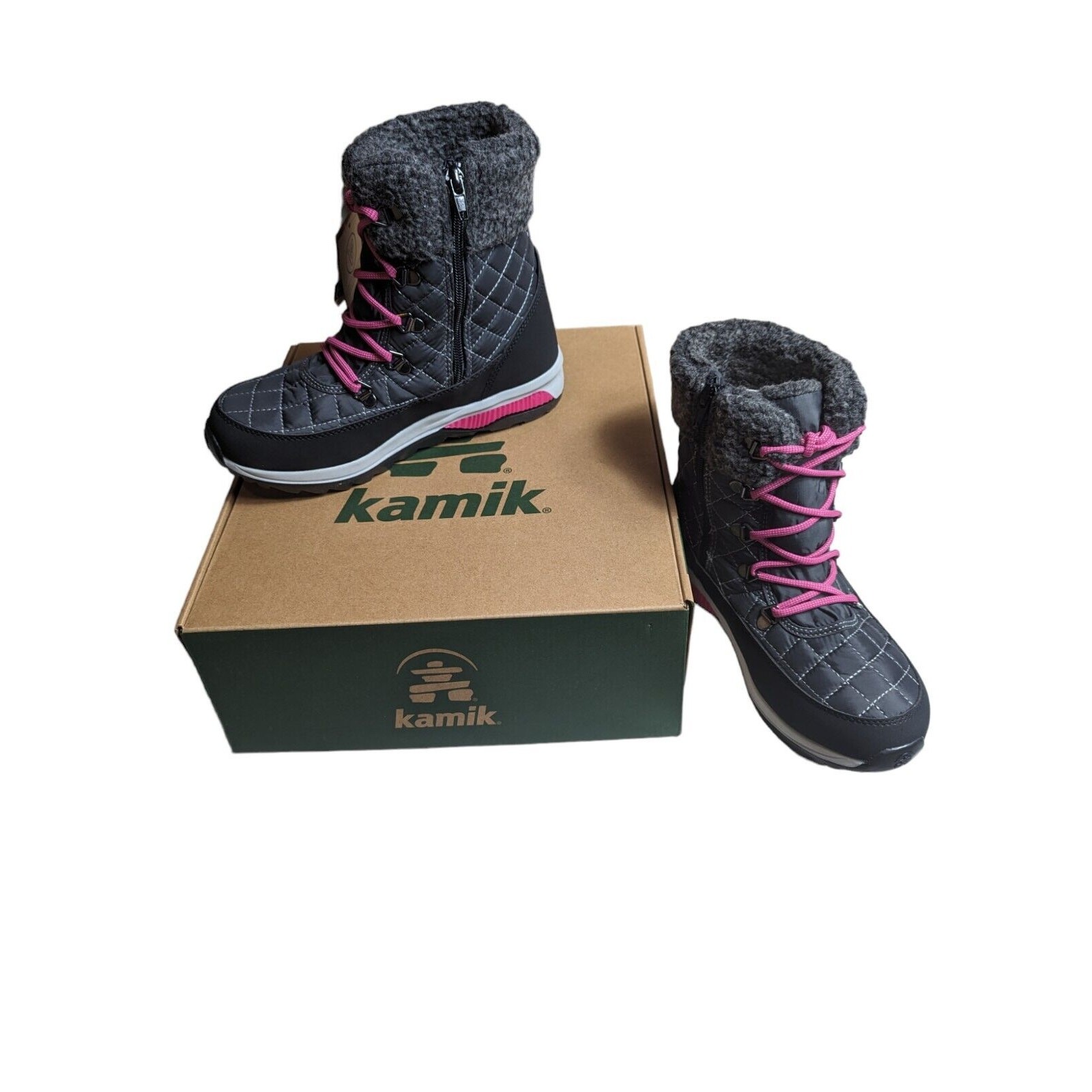 Kamik Libra Waterproof Girls Winter Boots Size 7 Youth New In Box NF4380 CFS