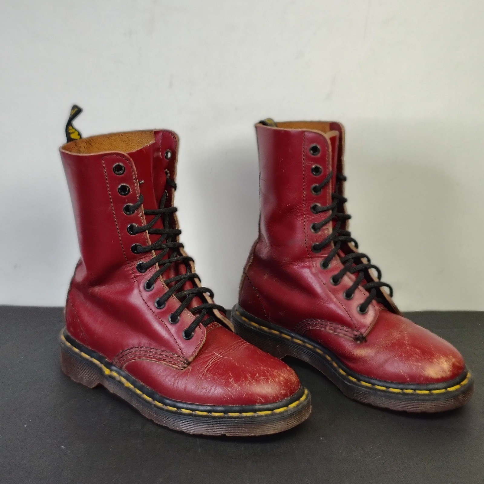 Vintage Dr. Martens 1490 Cherry Red Made in England MIE Boots UK 3 US Women’s 5