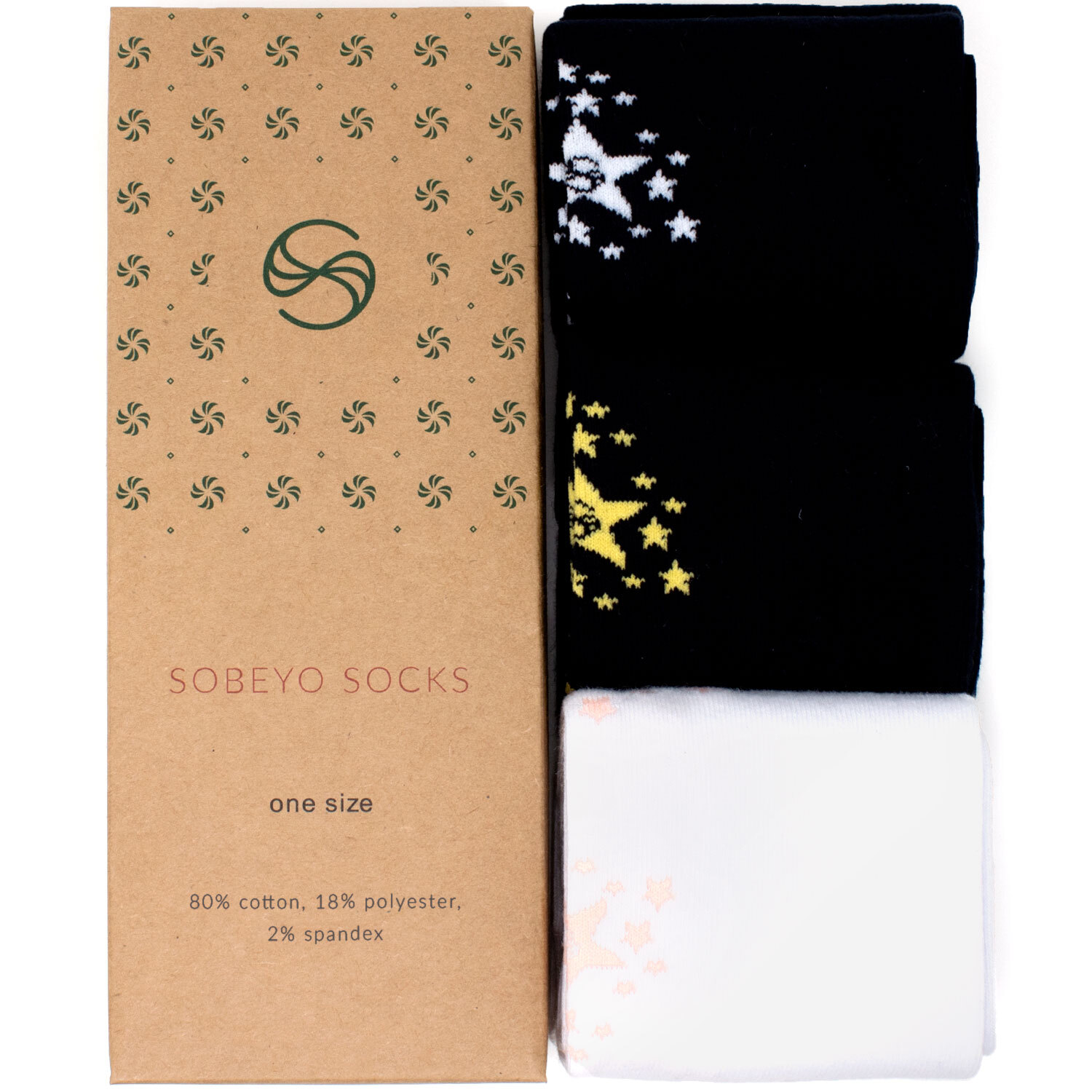 SOBEYO Girl’s Socks Knee High Soft Cotton Falling Star Fashion Sock Mix2