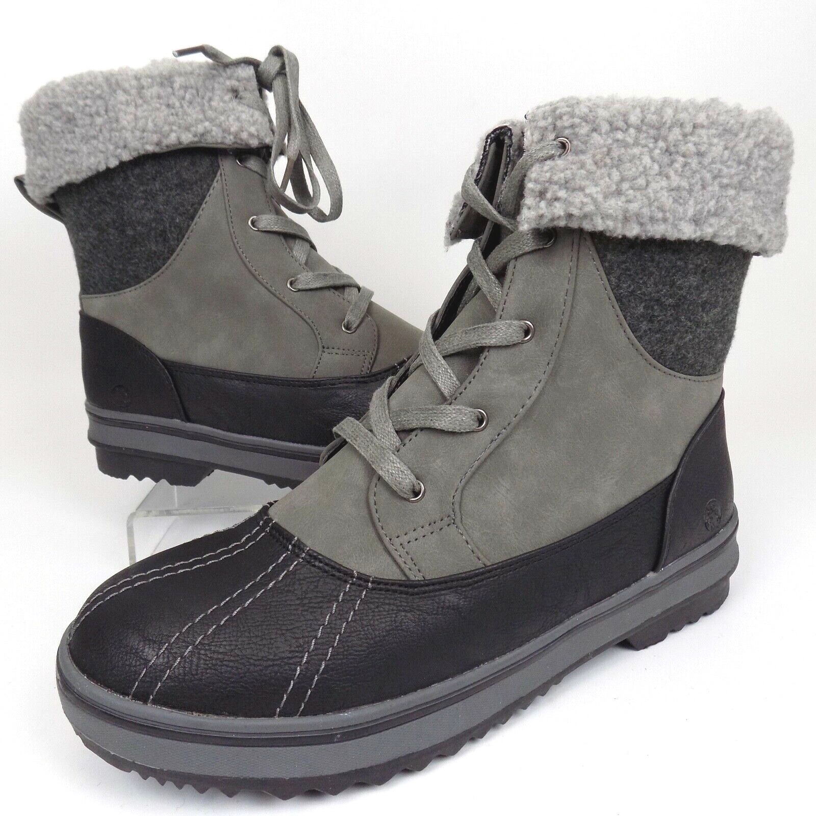 Northside Cambell Polar Snow Grey/Black Women Winter Boots Size 10.0 Med,