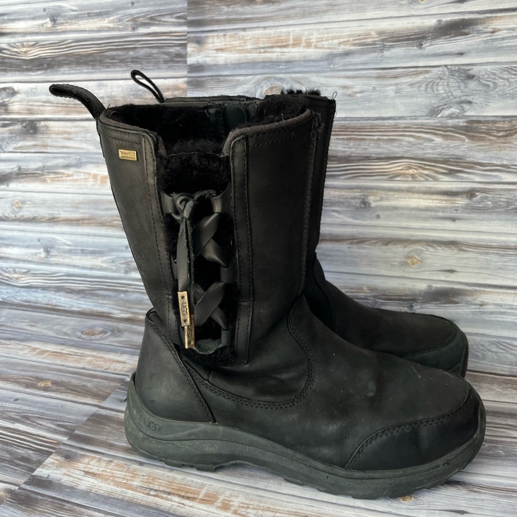 UGG SUVI WATERPROOF WOMEN WINTER BOOTS LEATHER BLACK