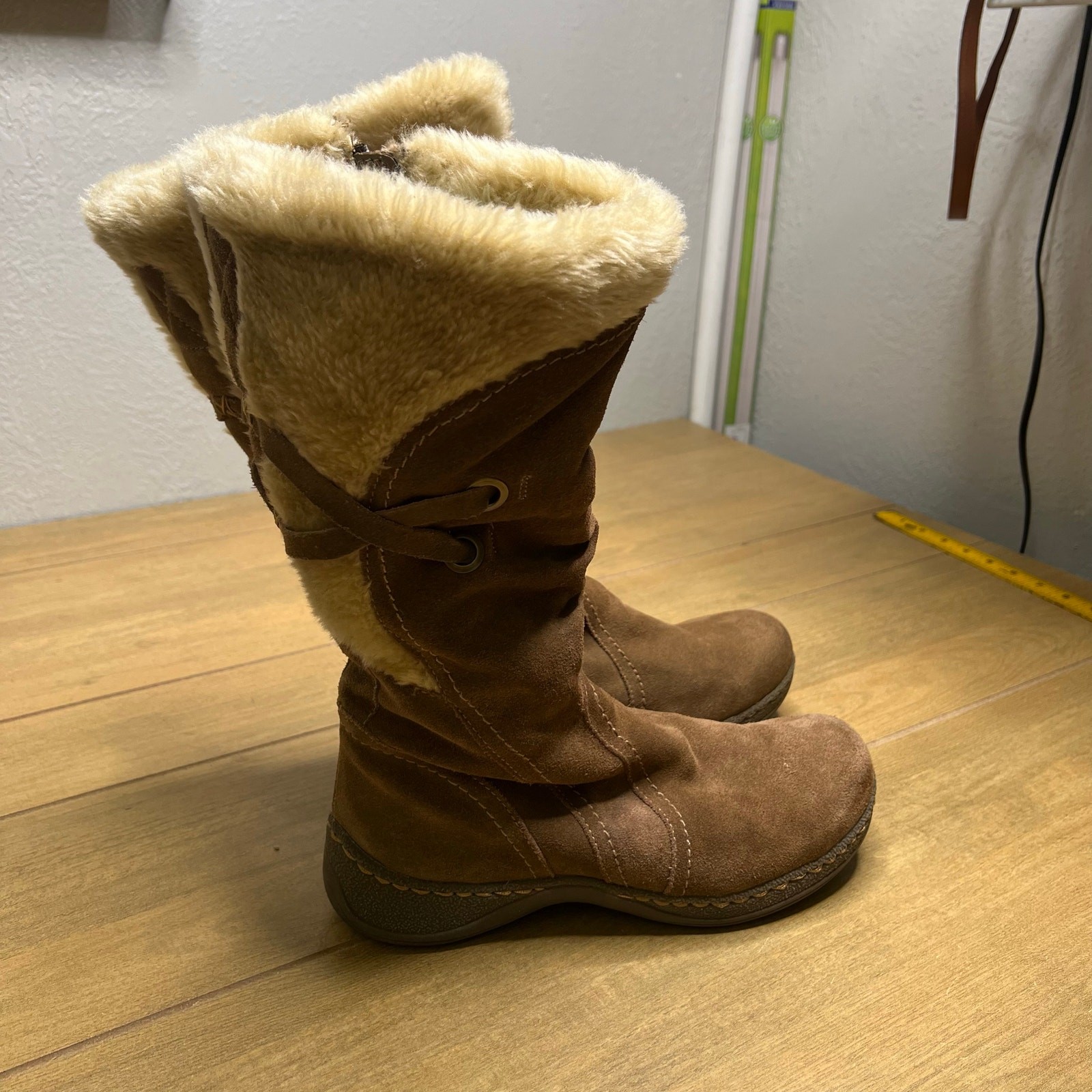 BareTraps Venture Women’s Brown Faux Fur Lined Winter Boots Size 9.5 M boho Tall