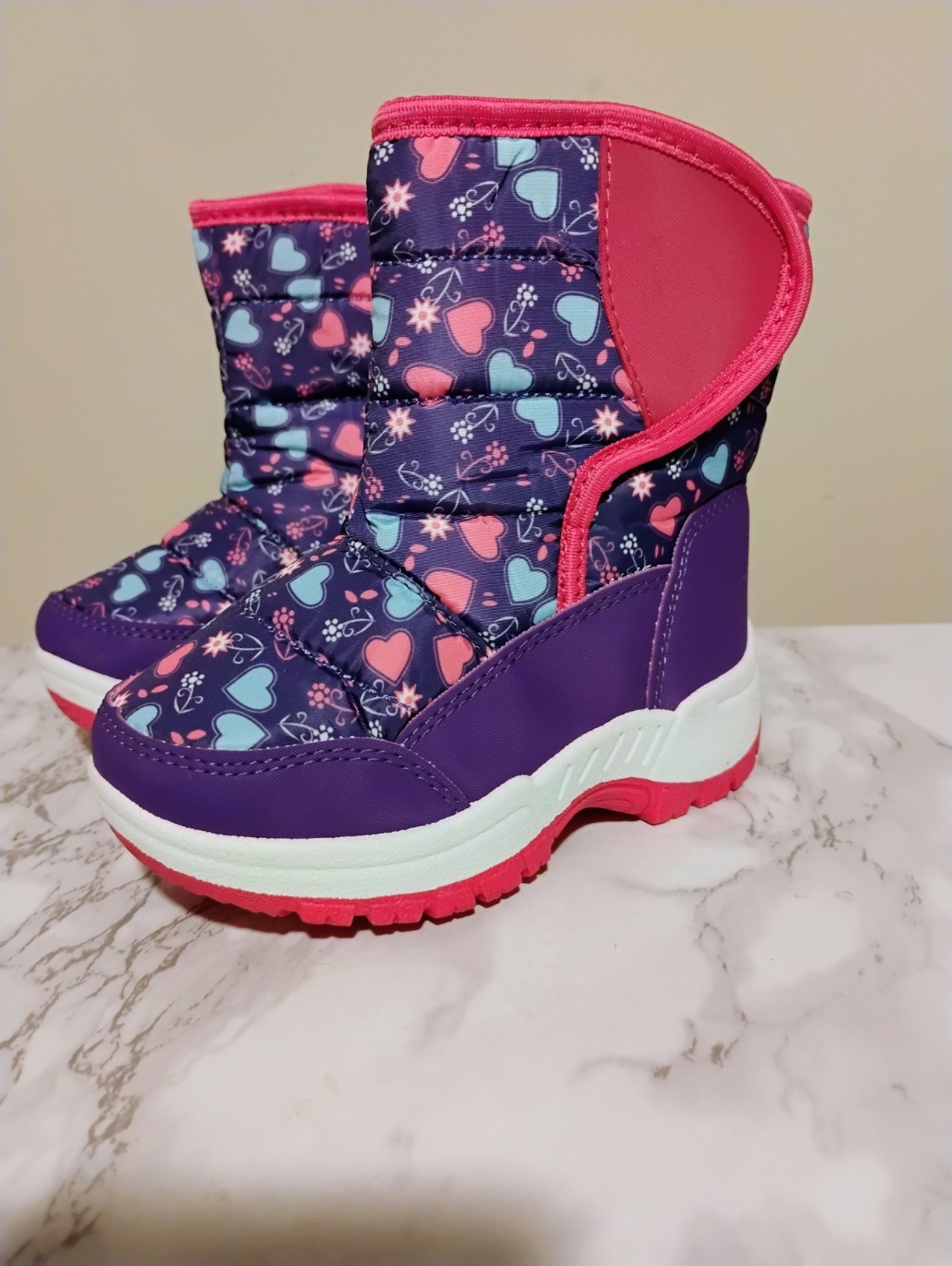 KKomForme Girls Winter Boots Size 6 Anti Slip Water Resistant Cotton Lining
