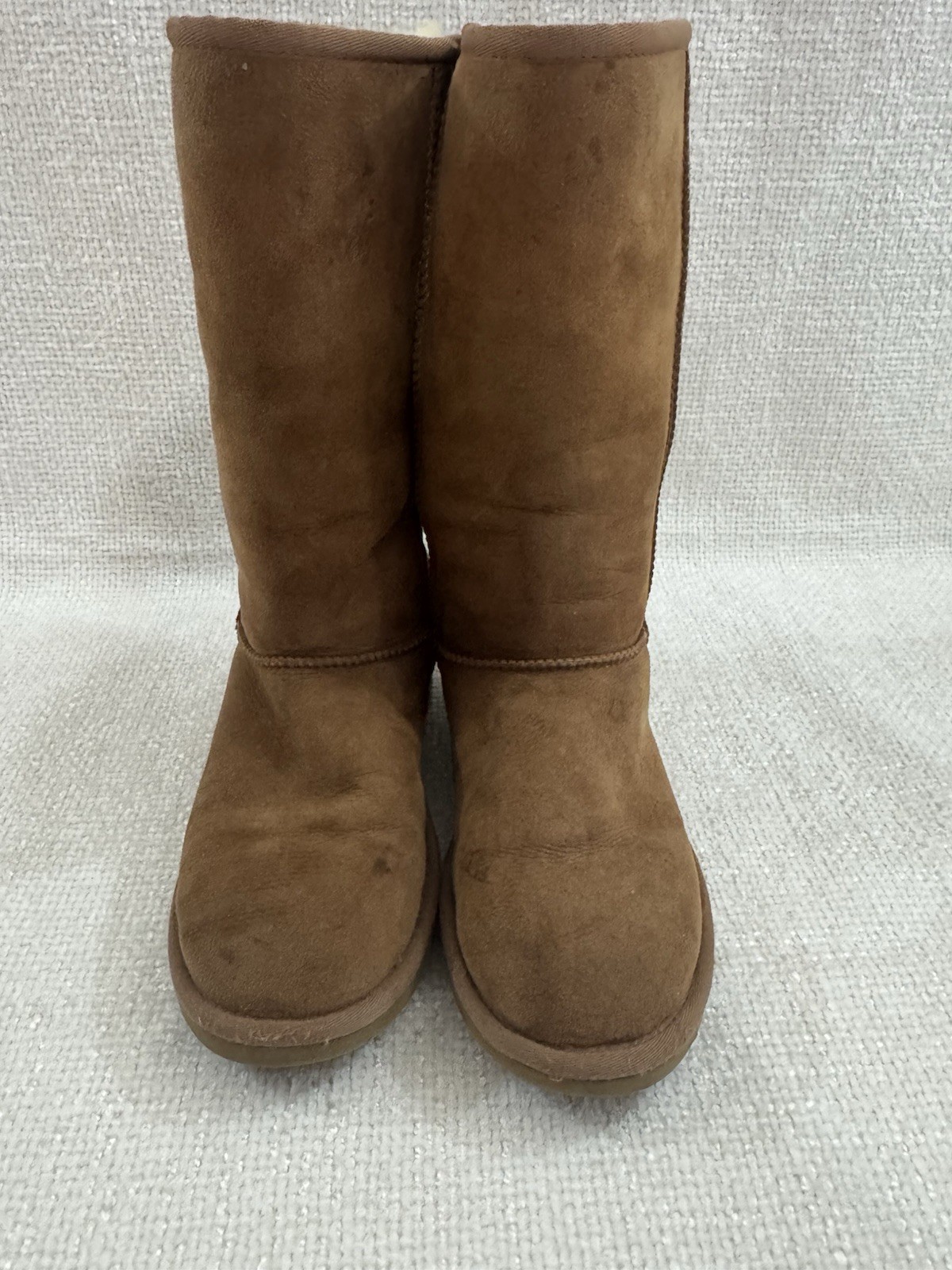 UGG Women Boots Classic Tall Chestnut #5815 Leather Suede Shearling Lined Size 7
