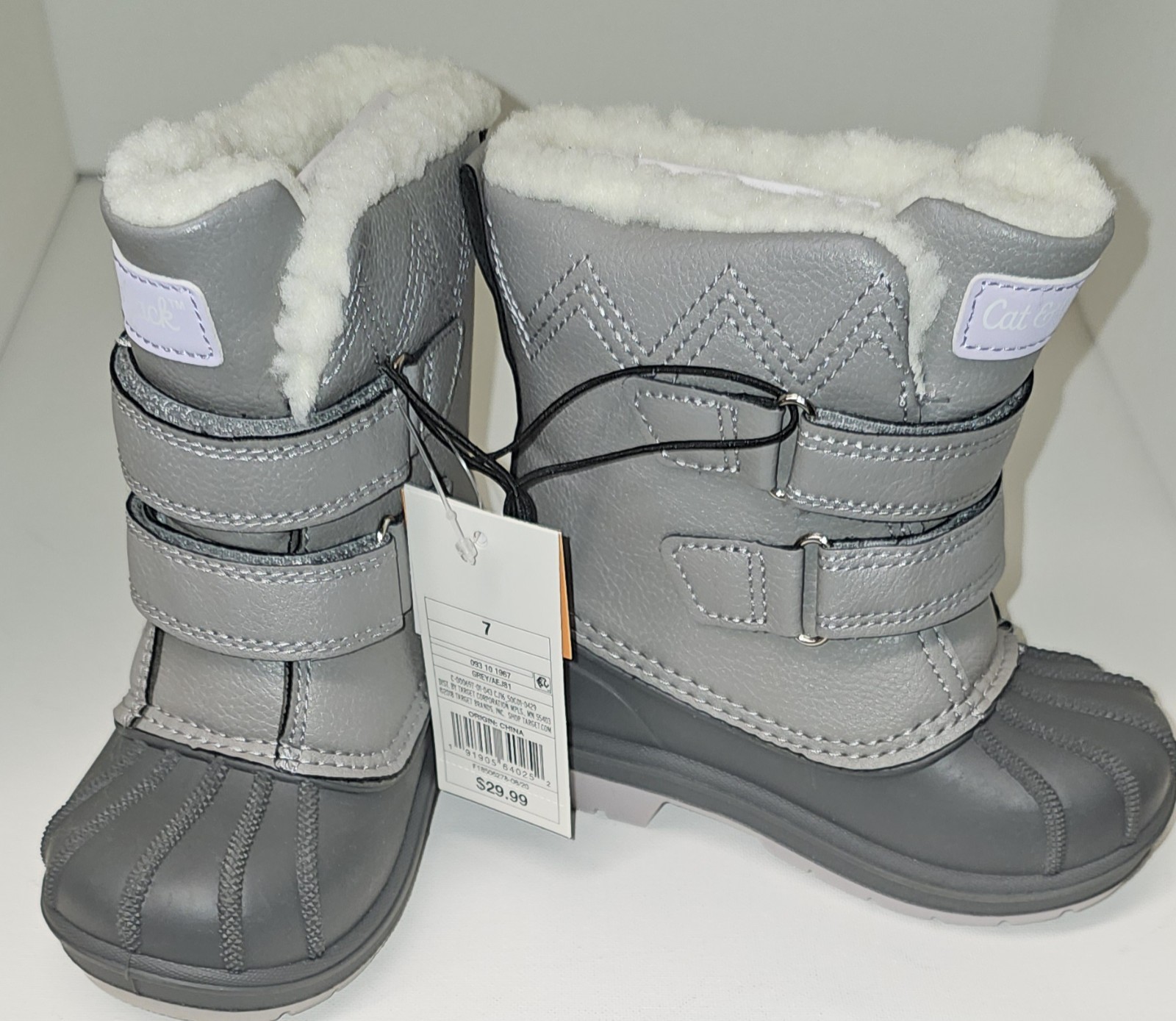 Girls Winter Boots Cat & Jack White Snow Thermolite Waterproof NEW Size 7