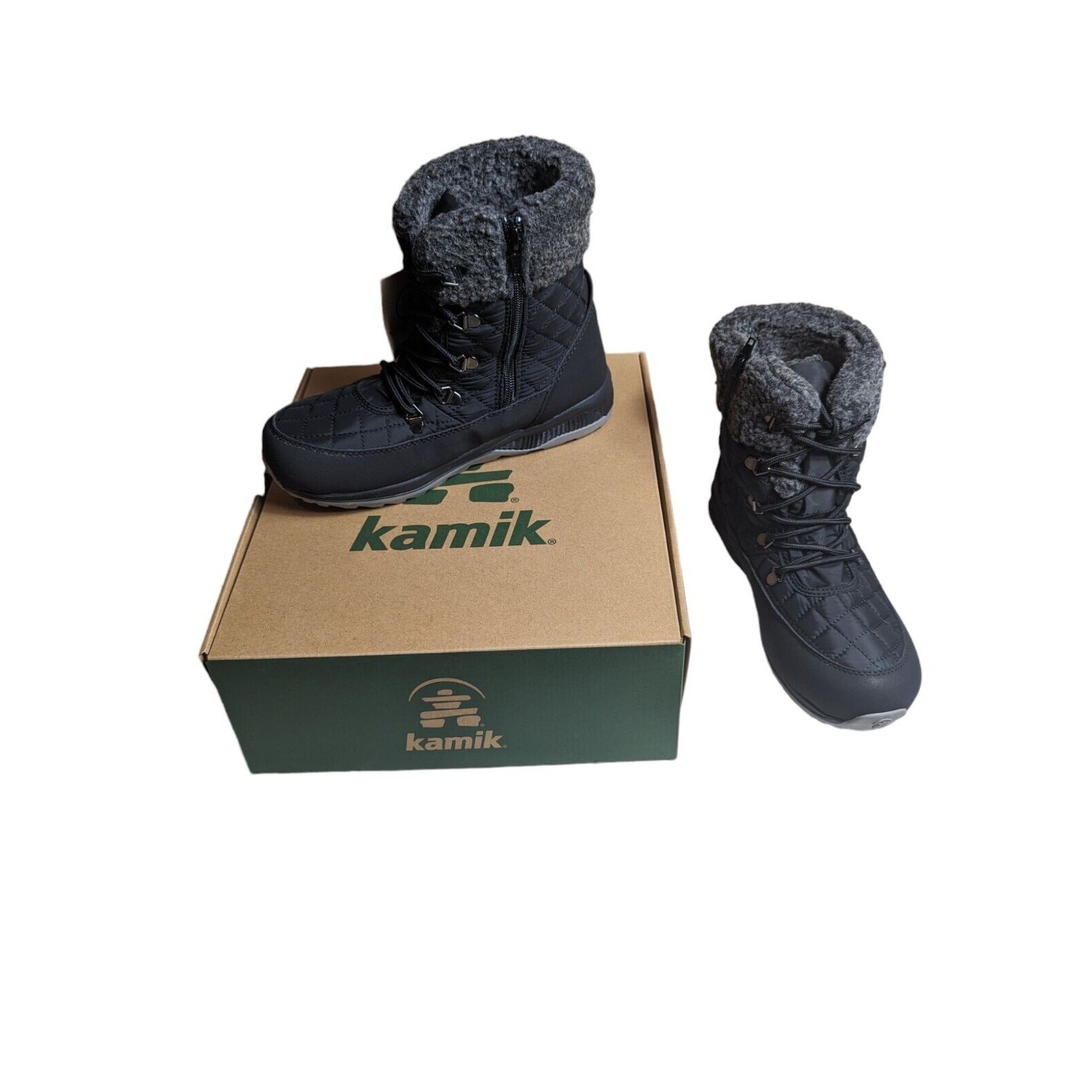 Kamik Libra Waterproof Girls Winter Boots Size 4 Youth New In Box NF438 BLK