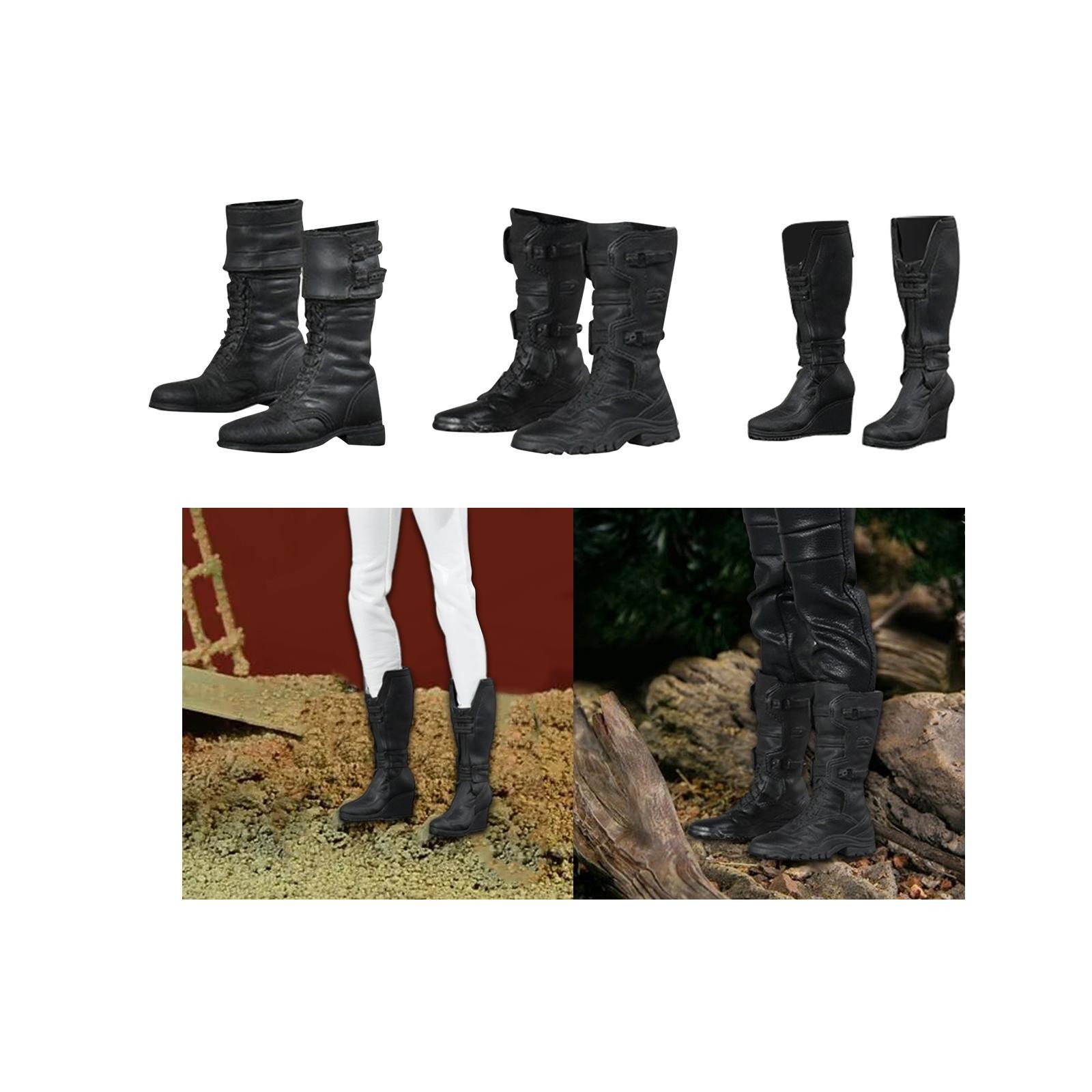 1/6 Scale Figure Wired Shoes Figure Boots Costume Mid Calf Boots