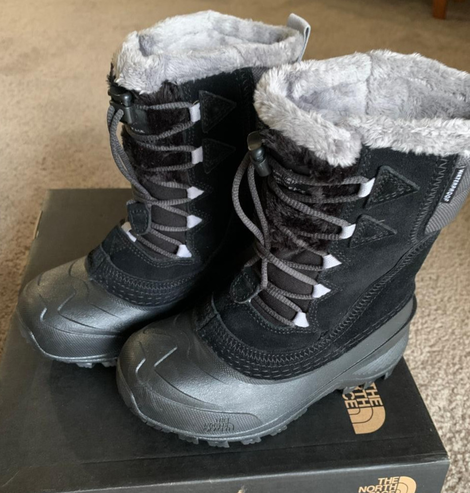 The North Face Shellista Lace IV Girls Boots-Black/Vanadis Grey-Size US 13K-New