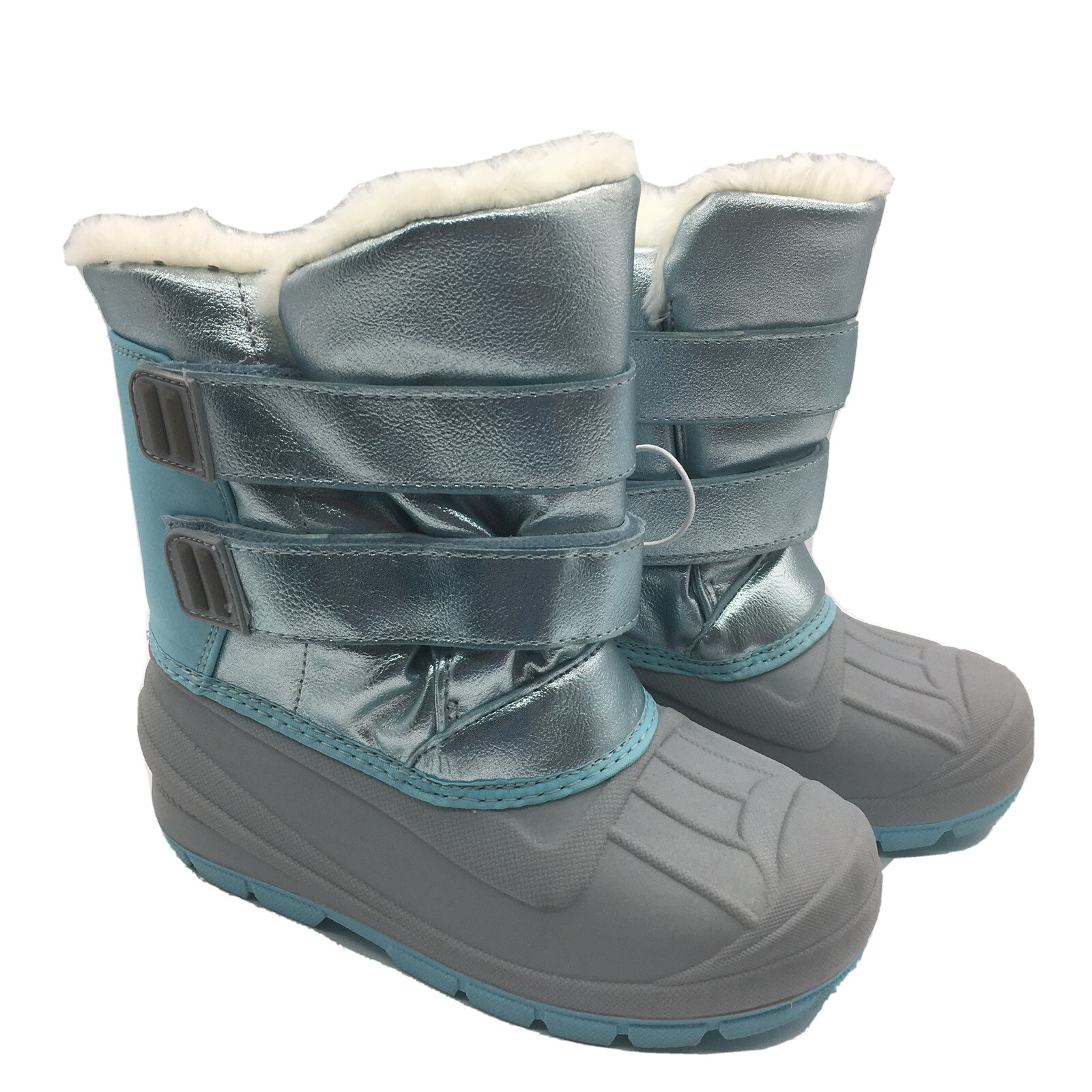 Cat & Jack Thermolite 7 in Girls Winter Boots Size 12 Toddler Blue Gray