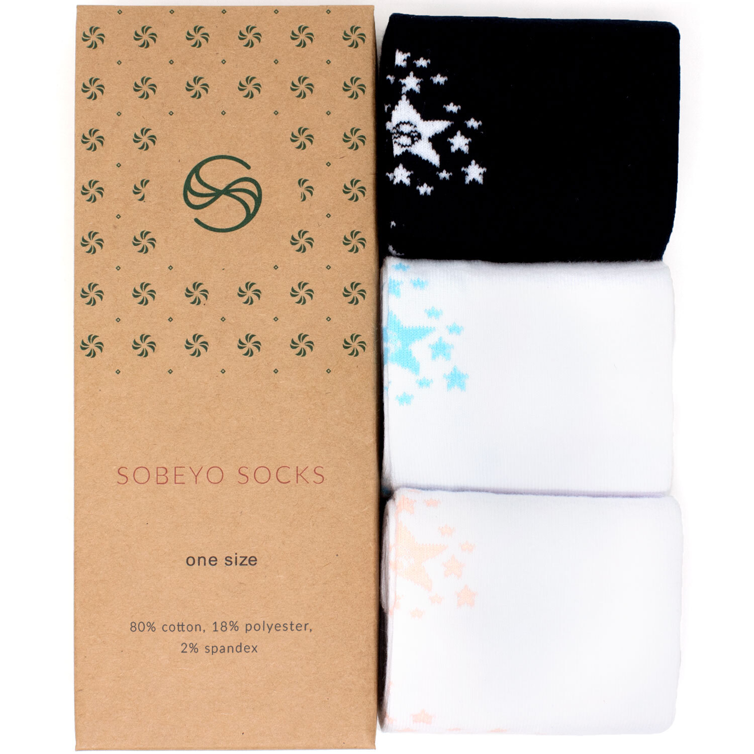 SOBEYO Girl’s Socks Knee High Soft Cotton Falling Star Fashion Sock Mix